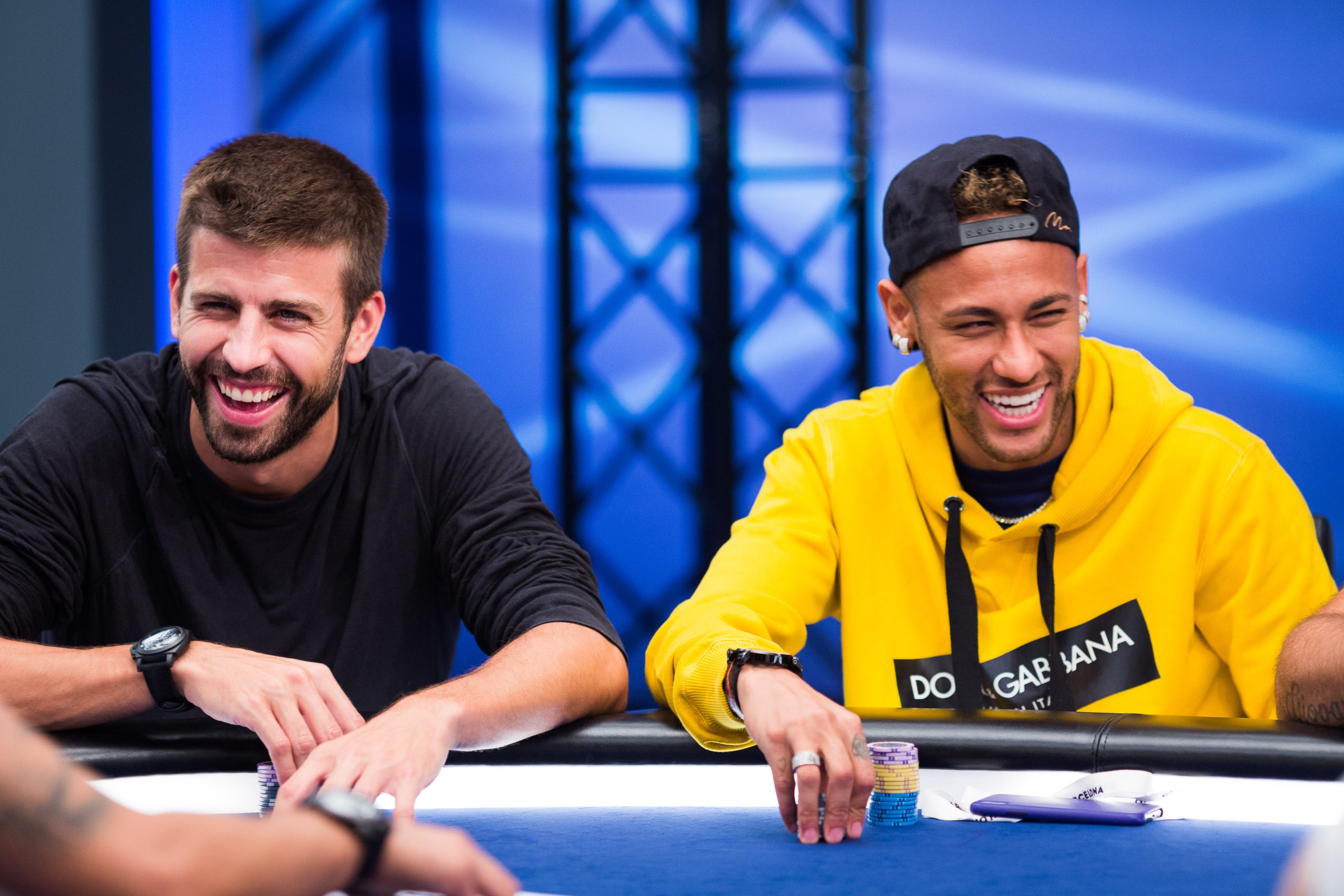 Gerard Piqué, left, and Neymar are regulars at EPT stops