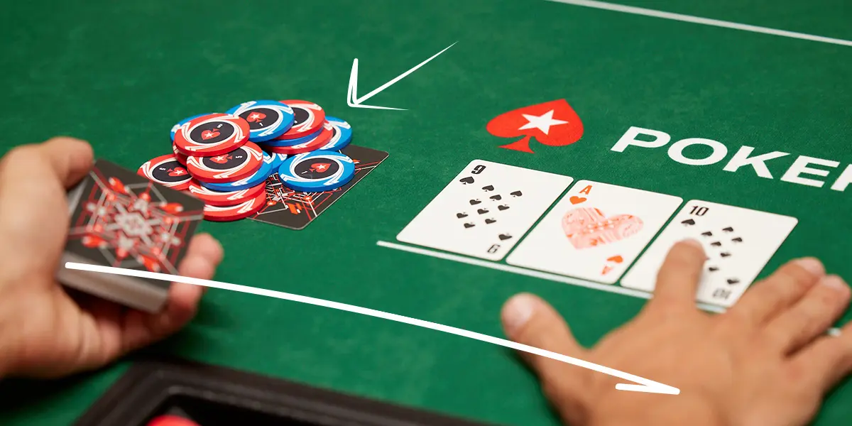 Medium-strength poker hand facing a flop decision after raising preflop
