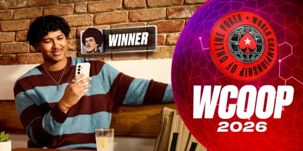 Player competing in an online poker game during WCOOP 2026